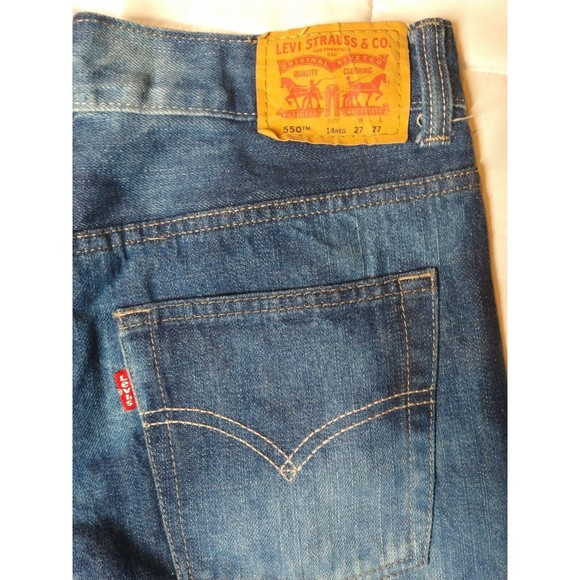 Half Bleached Levi's 550 Straight Leg Jeans 14 Regular W27 X 27 - Picture 11 of 11